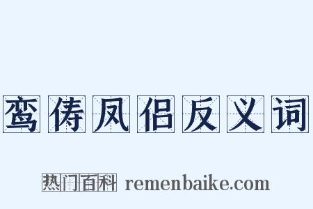 鸾俦凤侣反义词是什么意思的图片